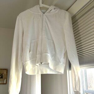 Sunday Best White Zip Up Hoodie Size Medium